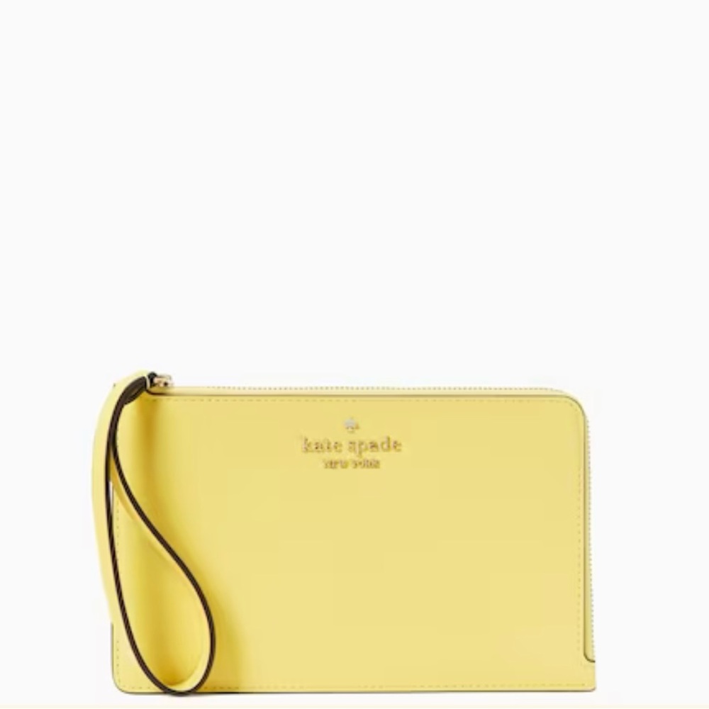 Kate Spade Staci yellow medium, L zip wallet.